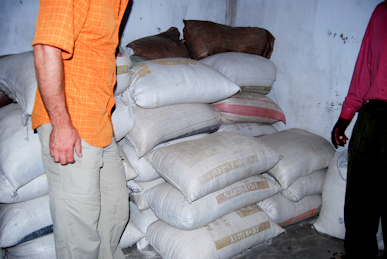 Foods bag at the orphan feeding center in Bangula, Malawi
